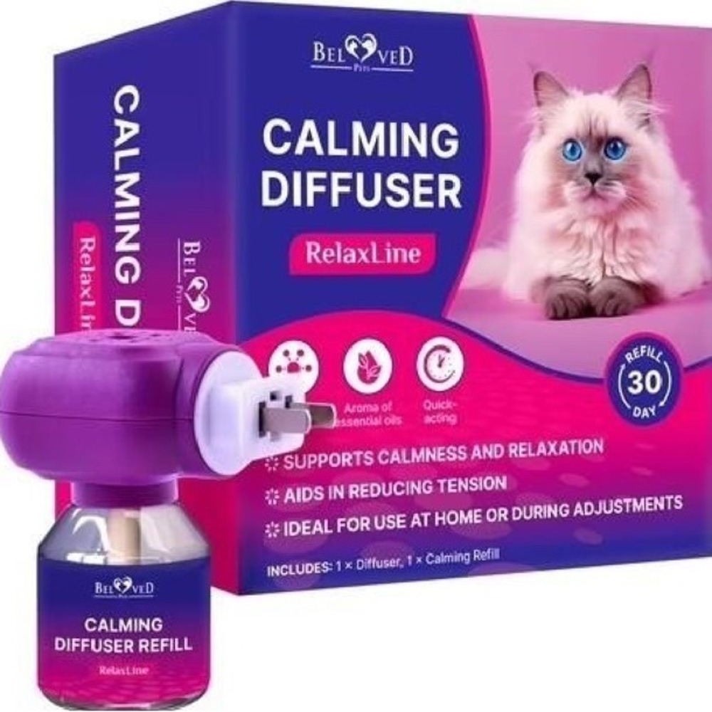 Relaxivet Cat Calming Pheromone Diffuser Kit Anti Anxiety PlugIn Starter Set NIB